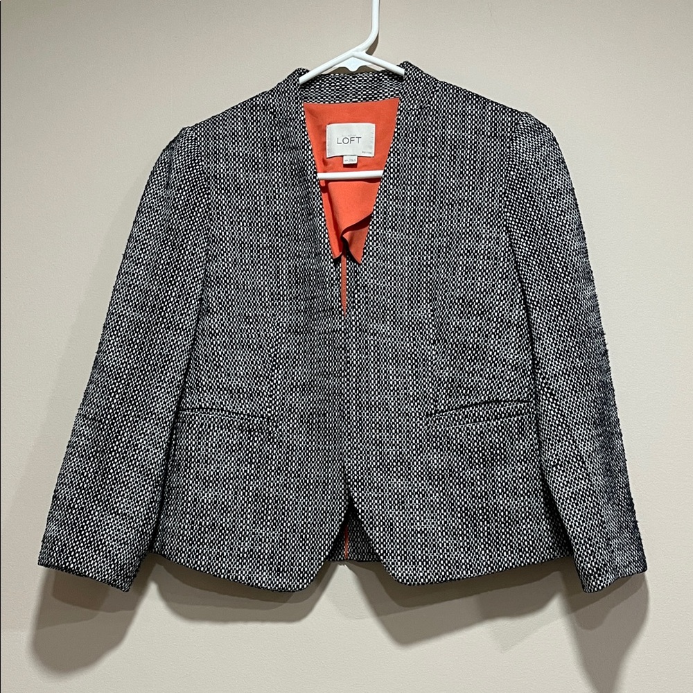 LOFT Textured Black and White Jacket